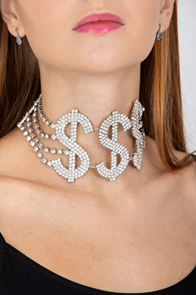 VS ACCESSORY Taşlı Party Style Dolar Kolye