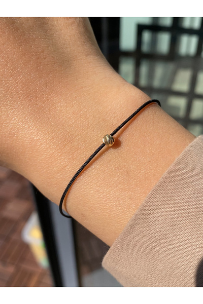 HEMS JEWELLERY 14k Dorica İp Bileklik Siyah