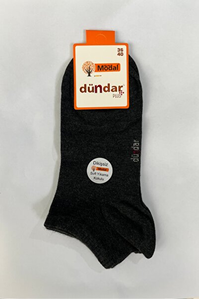 Dündar Unisex Füme Modal 3'Lü Patik Çorap