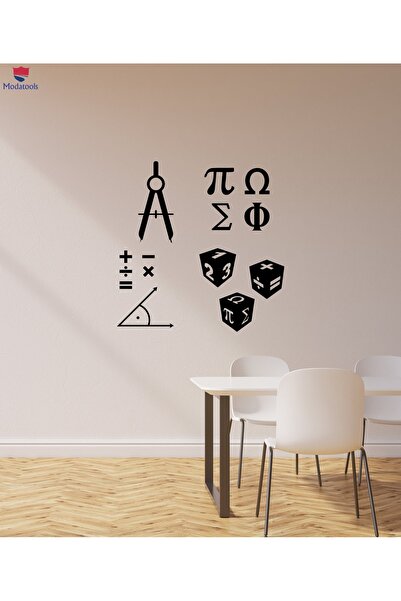 Modatools Çocuk Odası Duvar Sticker Matematik Sembolü Okul Sınıf Matematik Bilim Iç Çıkartmalar