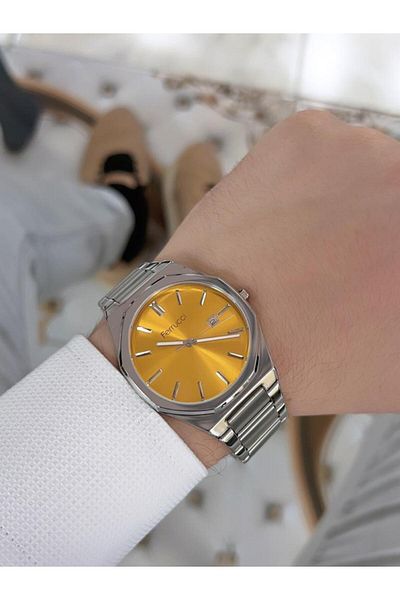 Ferrucci BLKT.2.756 Ferrucci Steel Cord 30 Mt Water Resistant Men's Wristwatch Special for Engagement & Grooms