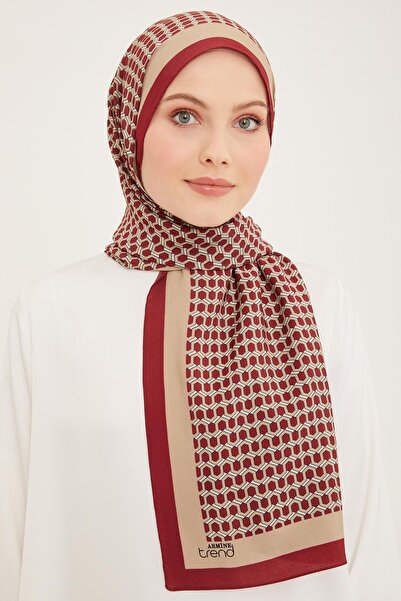 Armine Honeycomb Modal Shawl Claret Red Light Mink