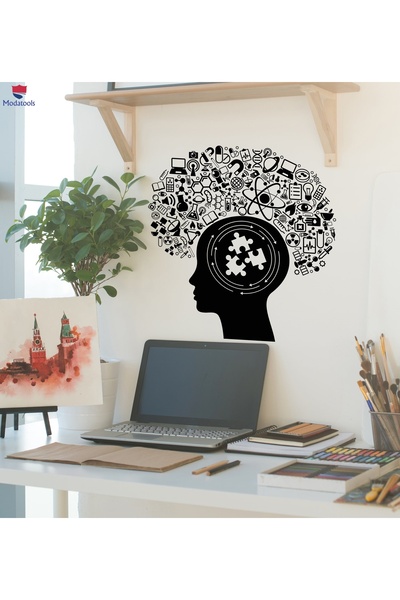 Modatools Çocuk Odası Duvar Sticker Zeka Zihin Beyin Eğitim Bilim Dekor Okul ...