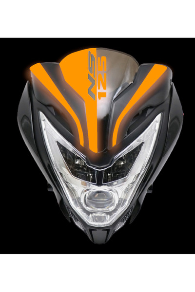 YAMANB Pulsar Ns 125 Compatible Front Windshield Ns 125 Head Sticker REFLECTIVE ORANGE