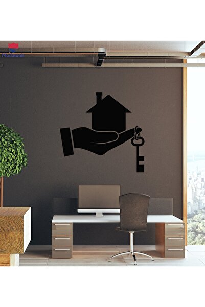 Modatools Cam Duvar Sticker Emlakçı Ev Anahtarları Emlakçı Çıkartmaları