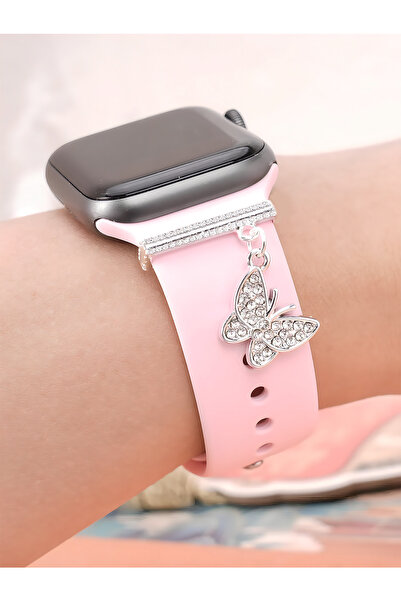 BearPear Apple Watch Uyumlu Kelebekli Kordon Aksesuar Smartwatch Charm