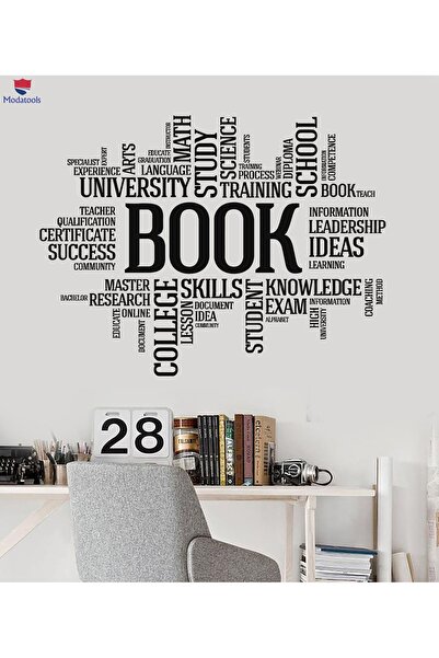 Modatools Çocuk Odası Duvar Sticker Kitaplar Kelimeler Kitap Kurdu Kütüphane ...