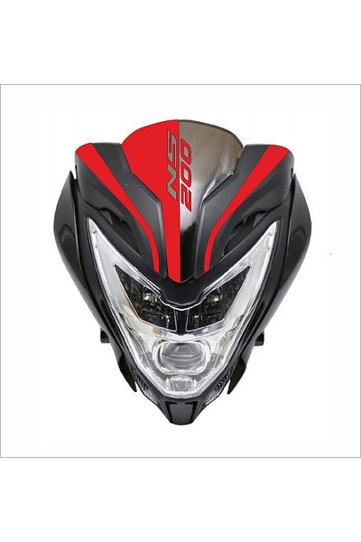 YAMANB Pulsar Ns 200 Windshield Ns 200 Head Sticker RED