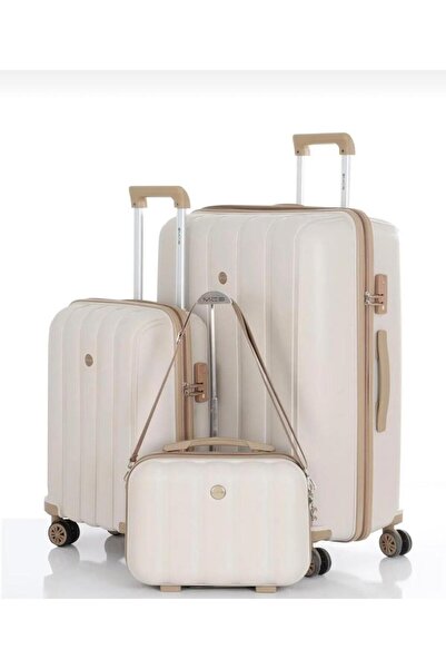 MÇS 3'lü Polipropilen Valiz Seti V305 BÜYÜK + KABİN BOY + MAKYAJ ÇANTASI