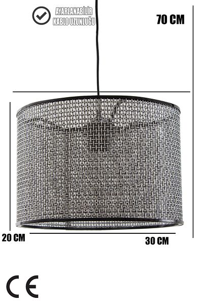 Vivido Abajur Wicker Black-White Wicker Pendant Lamp Chandelier