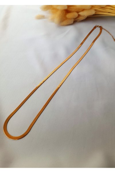 nilüfer takı tasarım 60 cm italian crush gold steel necklace
