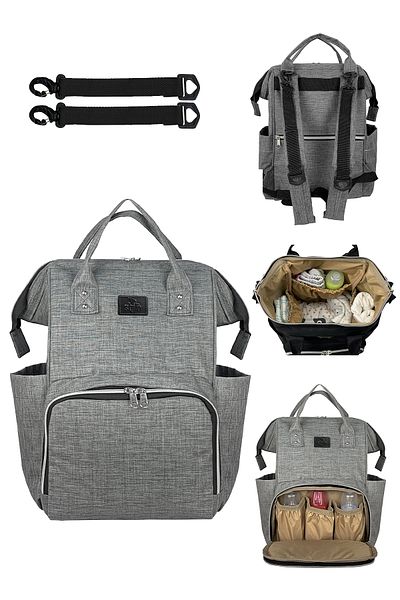 Stylo Gray Paris Women & Mother Baby Backpack