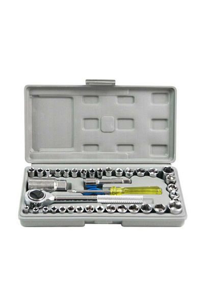 MOONSHOP 12 Piece Combined Wrench Set and 40 Piece Ratchet Socket Set