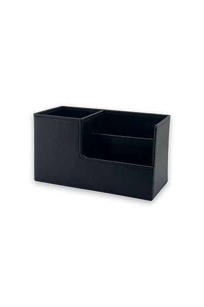 inn design Кожен органайзер за химикалки Beyoğlu Series, текстуриран, черен, 11x20x9.5 см