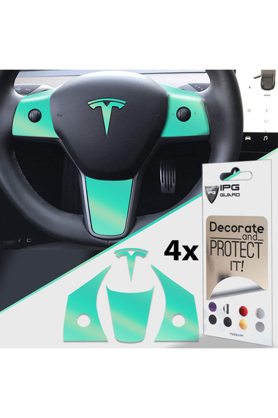 Ipg Tesla Model 3-Y Direksiyon Logo ve Yanları için Özel Kesim Sticker Seti (...