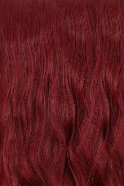 Eva Peruk 250 gr 70 Cm Dalgalı Fiber Yarımay Set Açık Kızıl