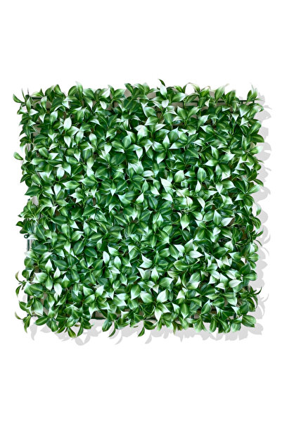 Cihan Çiçekçilik YAPAY BEYAZ DETAYLI LİMON YAPRAĞI BİTKİ DUVAR KAPLAMA 50X50 CM