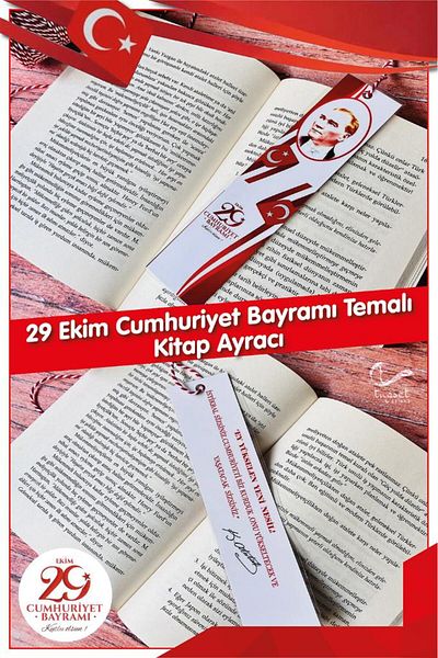 t tuğset etiket 29 Οκτωβρίου Ημέρα της Δημοκρατίας Αδιάβροχος σελιδοδείκτης με επικάλυψη PVC (Σετ των 5)-T591