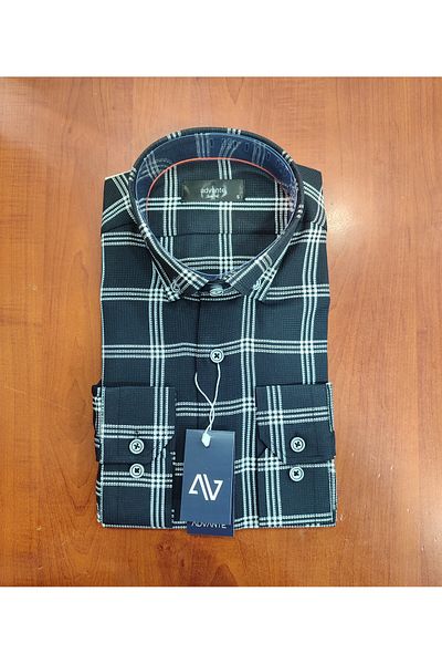 ADVANTE DAYNOGLU NEW SEASON LONG SLEEVE PLAIDED COLLAR SLIM FIT MEN'S SHIRT
