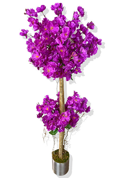 Cihan Çiçekçilik Mor Bahar dalı 100 cm 12x12 Metal Saksı