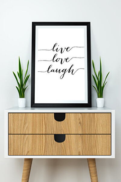 Artavessa طاولة MDF مكتوبة بإطار من قطعة واحدة "Live Love Laugh"