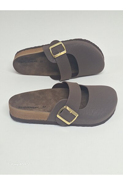 Bequemere Yellow Color Buckle 401 Model Closed Toe Scarf Daily Use Orthopedic Women's Slippers