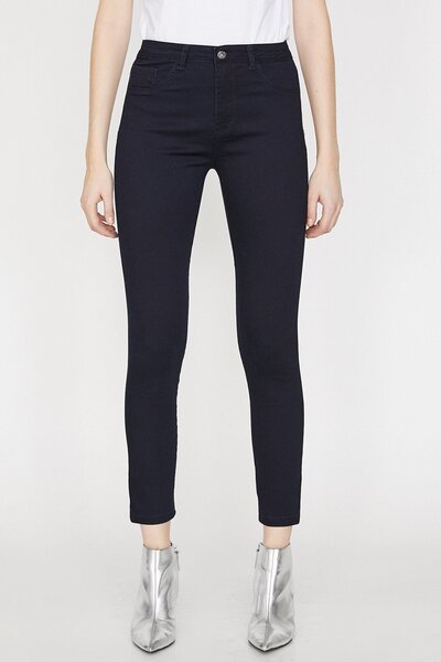 JILLY Jiri Μαύρο ψηλόμεσο Lycra Άνετο Skinny Skinny Jean - Deldnm