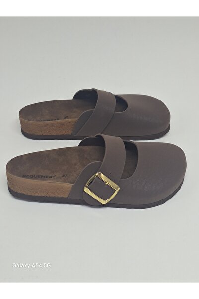 Bequemere Yellow Color Buckle 401 Model Closed Toe Scarf Daily Use Orthopedic Women's Slippers