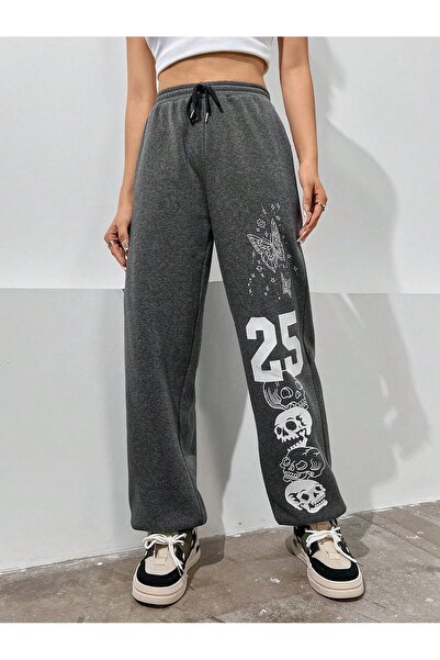 Adrift Trening cu imprimeu litere și talie cu șnur, pentru 4 sezoane