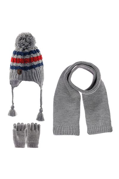 Kitti 3-Piece Scarf Beanie Gloves Set for 1-4 Years Old Baby Boy and Child