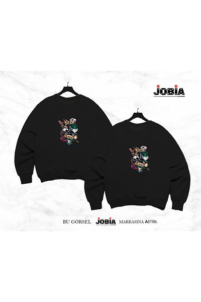 Jobia Outdoors Unisex Γυναικείες άντρες Harley Quinn Printed Lover Couple Combination Crew Neck 3 Thread Raster Σετ 2 λίτρων