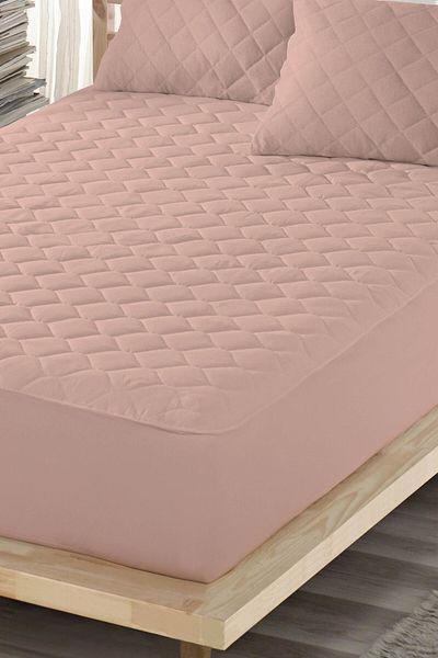 MONA VERDE Colorful Elastic Sheet+Pillow Mattress (Total 3 Pieces) 100% Cotton Quilted