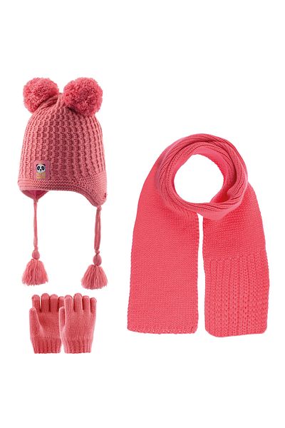 Kitti 1-4 Years Baby Girl & Child Scarf Beanie Gloves Set of 3