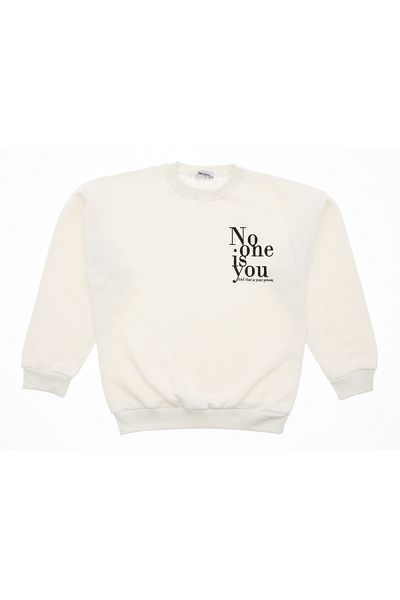 edoy No One Is You Printed Girls Μπλούζα - 3 Thread Raster