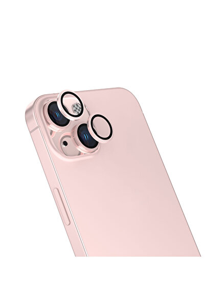 Nezih Case Apple iPhone 15 Uyumlu Safir Kamera Lens Koruyucu Pembe