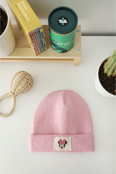 Doğan Collection Pink Beret with Rib Label