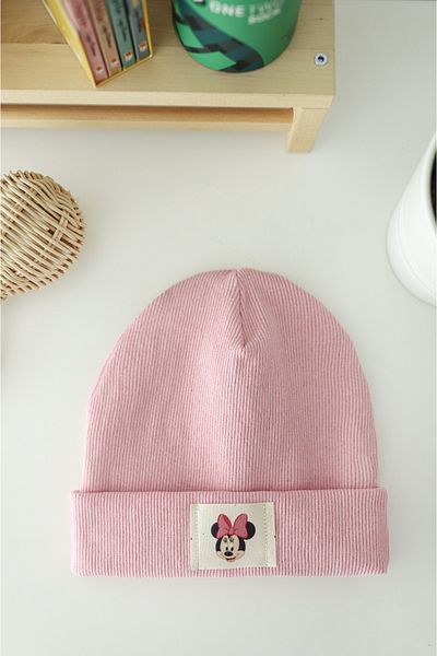 Doğan Collection Pink Beret with Rib Label