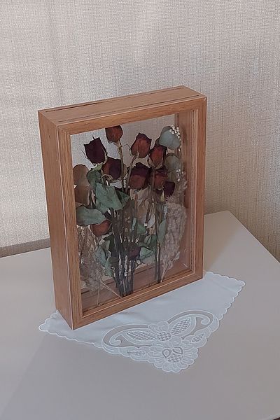 Verda Çerçeve Двустранна рамка с тъмна роза 25x35 см! Рамка за булчински букет!