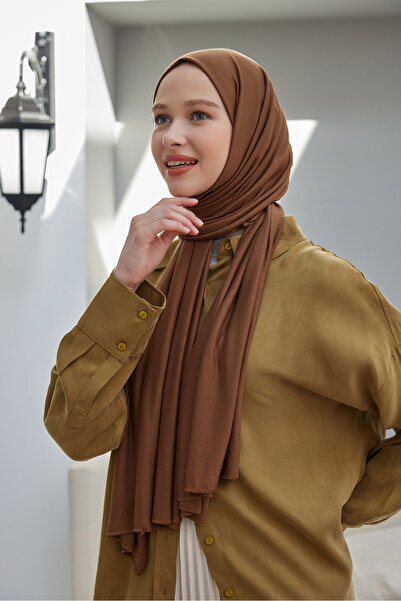 Şalland toprak rengi penye şal