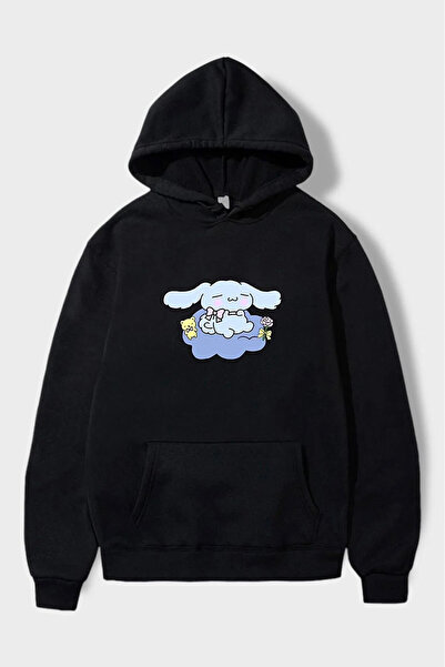 Gofeel Y2k Harajuku Sanrio - Plava Oversize kroj Sa kapuljačom Tehnička majica