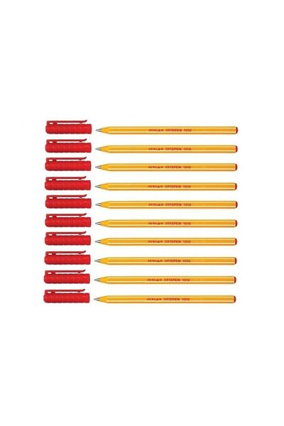 Pensan 1010 Office Pen Red 10-Piece Ballpoint Pen