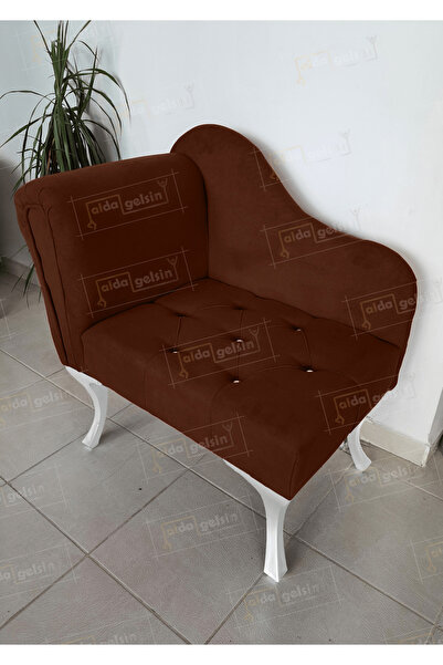 aldagelsin Yeni Model Tekli Köşe Koltuğu Josefin Bench Beyaz Ayak