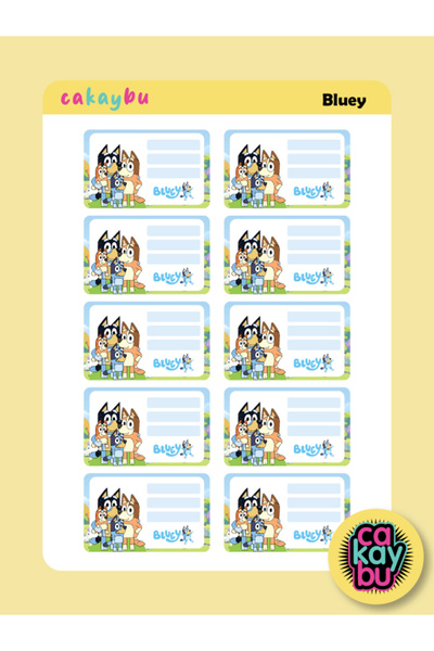 ca kay bu Bluey Notebook Label
