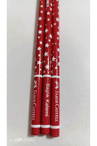 Faber Castell yıldız desenli kırmızı kurşun kalem (3 adet)