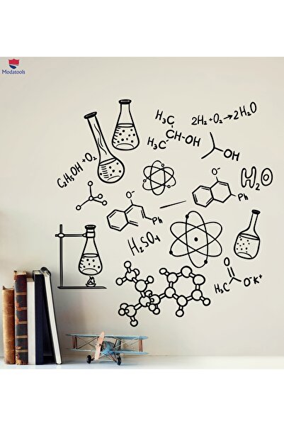 Modatools Sınıf Duvar Sticker Okul Eğitimi Öğrenci Odası Kimya Bilim Adamı Bi...