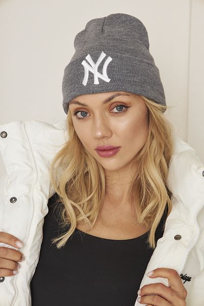 Eke Tekstil Gray Unisex Nylon Embroidery Detailed Soft Textured Knitwear Beret