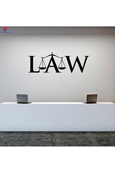 Modatools Hukuk Duvar Ofisi Çalışma Odası Sticker Yazı Emri Avukat Terazi Çık...