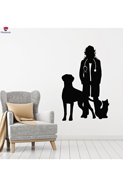 Modatools Cam Dekorasyon Duvar Sticker Veteriner Kliniği Pet Shop Bakım Veter...