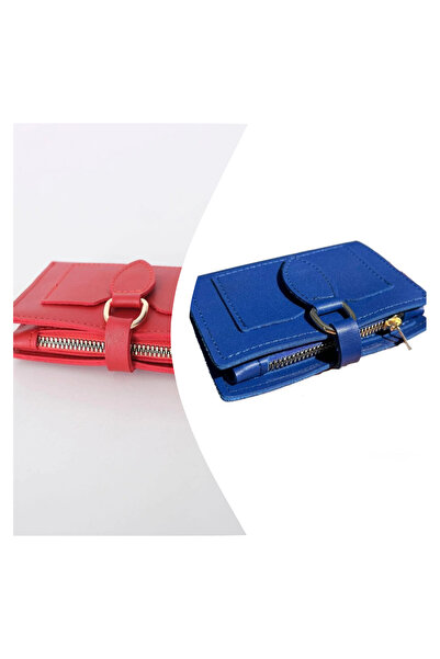 Everglow Jewelry محفظة نسائية بإبزيم وسحاب للإغلاق باللون الأحمر