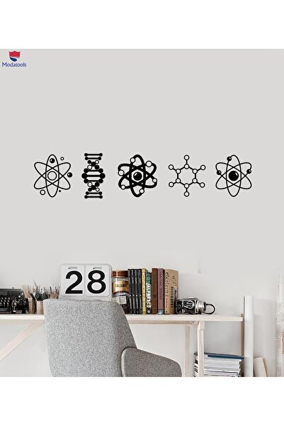 Modatools Sınıf Duvar Sticker Atomlar Moleküller Nükleer Bilim Laboratuvarı Kimya Çıkartmaları